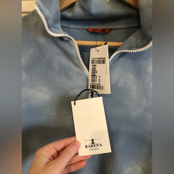 NWT Mr. Porter Barena Calenda Half-Zip Sweatshirt Blue - Picture 7 of 12